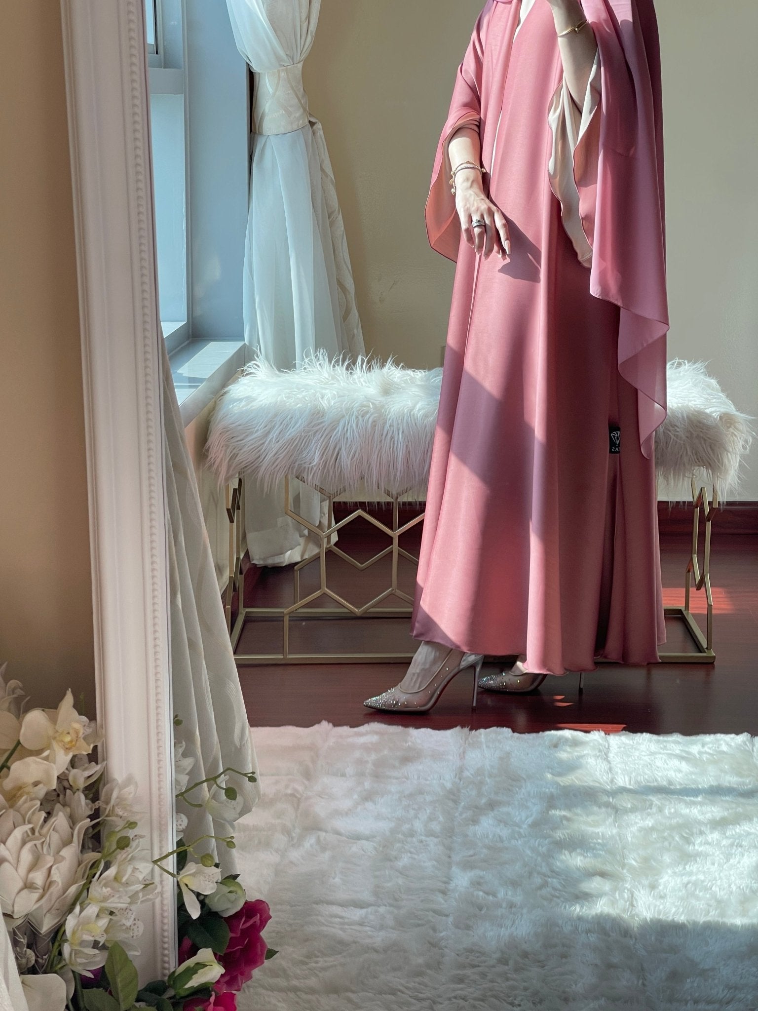 C - Pink - Beige - Duotone - Abaya