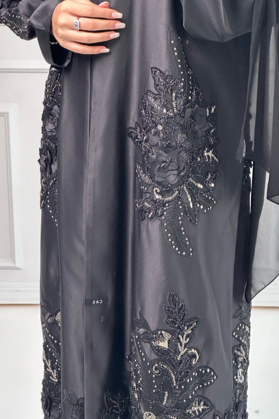 C Premium Bridal Satin Dantel Abaya