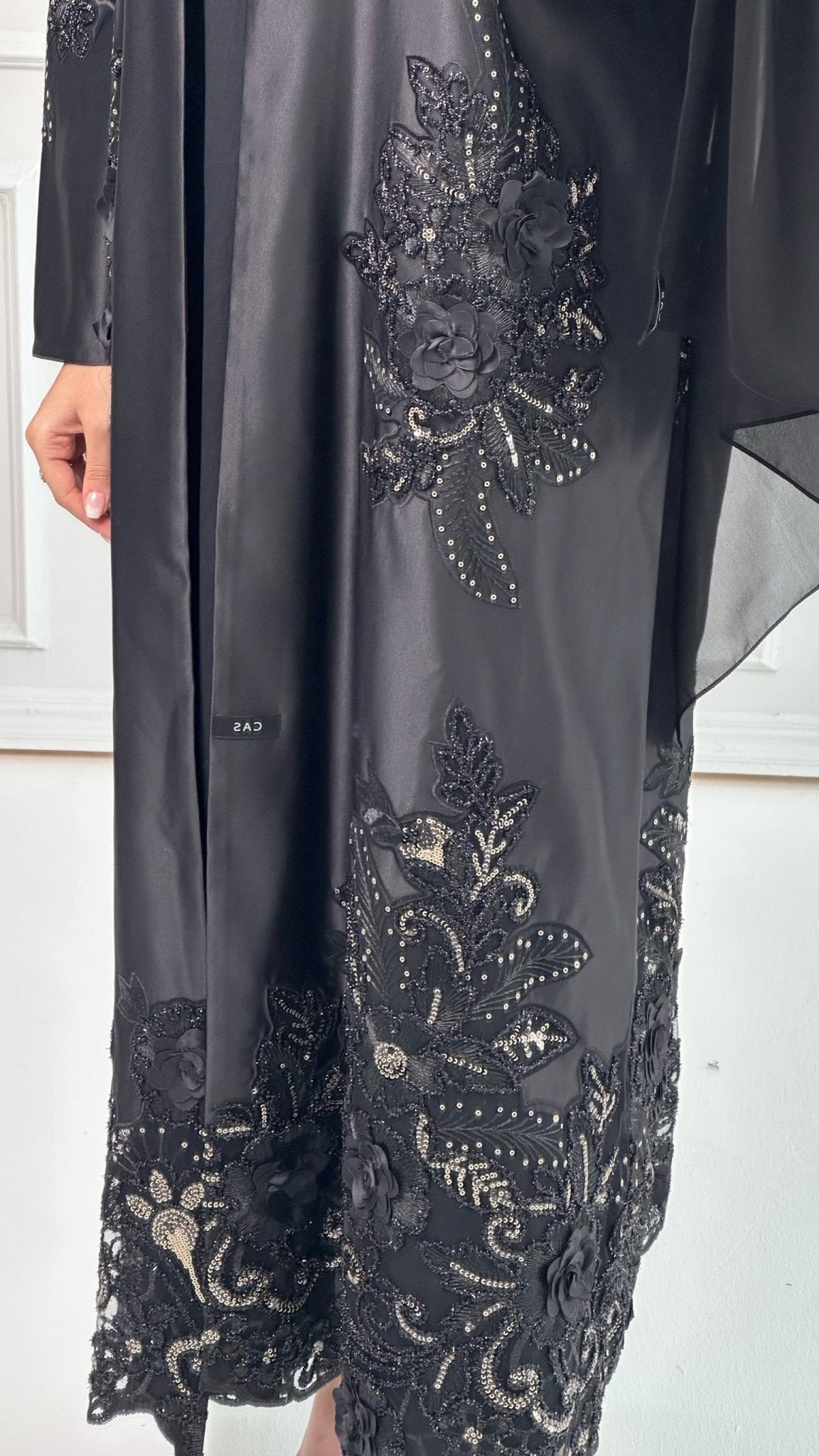 C Premium Bridal Satin Dantel Abaya