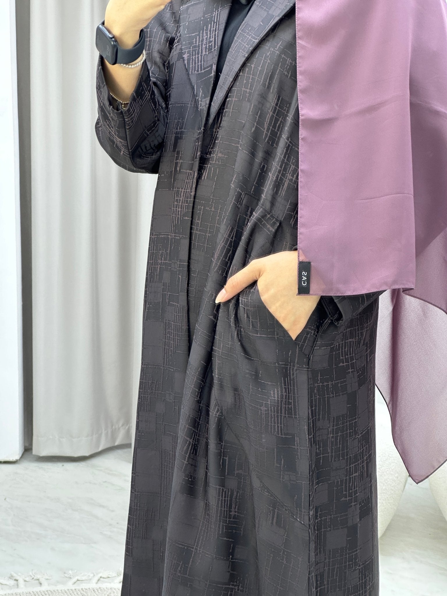 C Purple Coat Winter Abaya