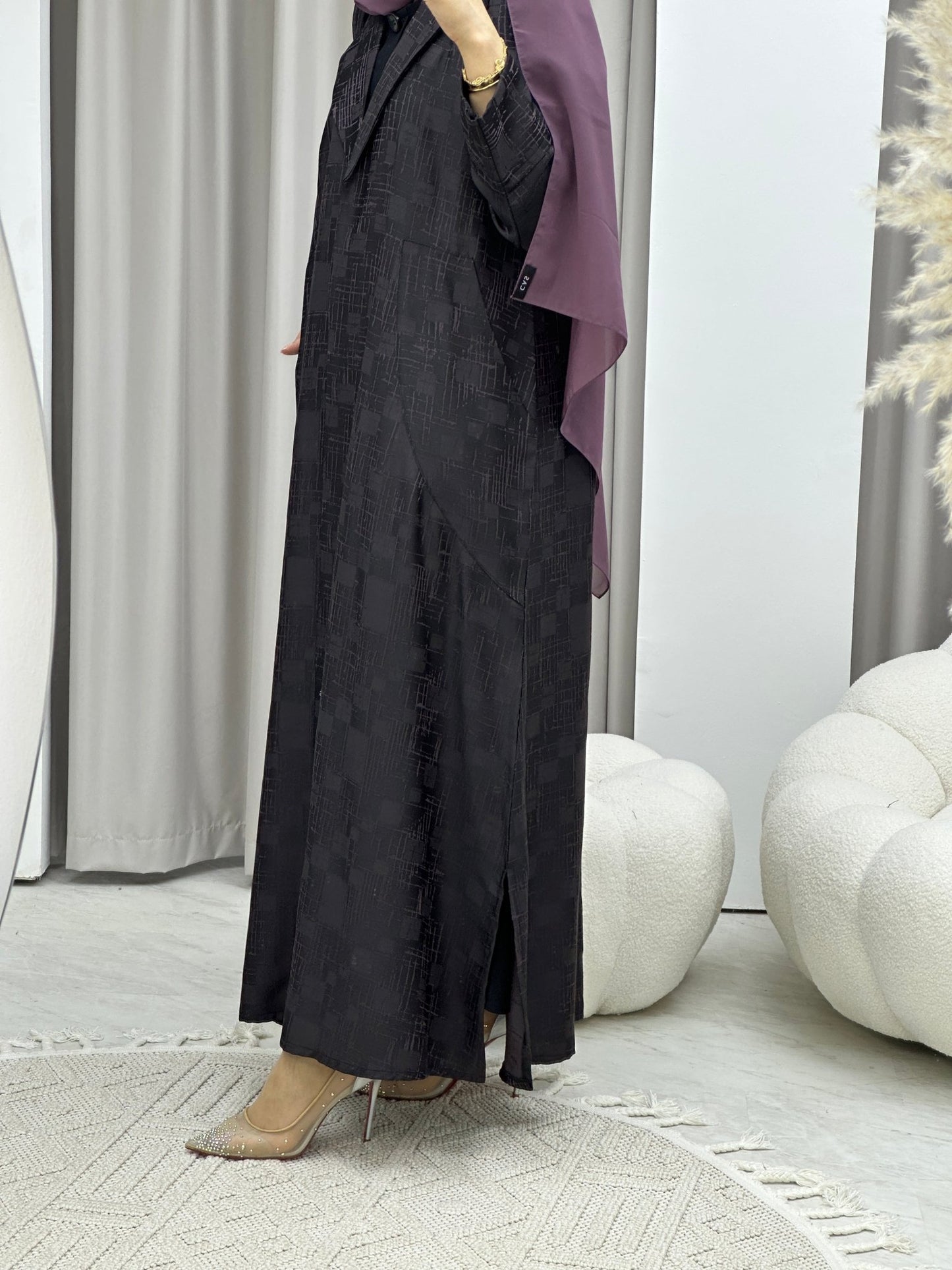 C Purple Coat Winter Abaya