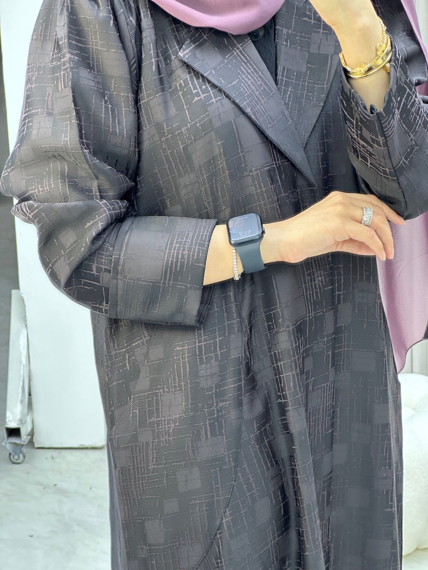 C Purple Coat Winter Abaya