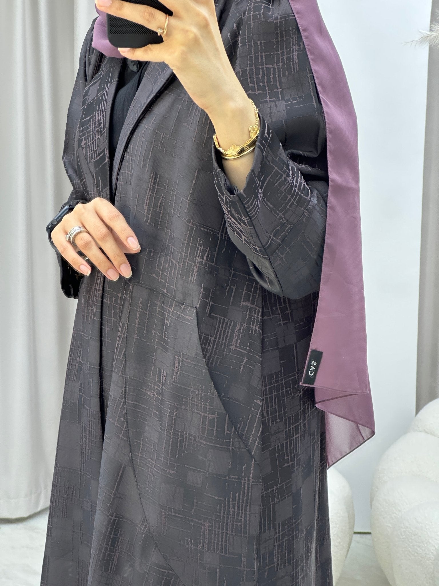 C Purple Coat Winter Abaya