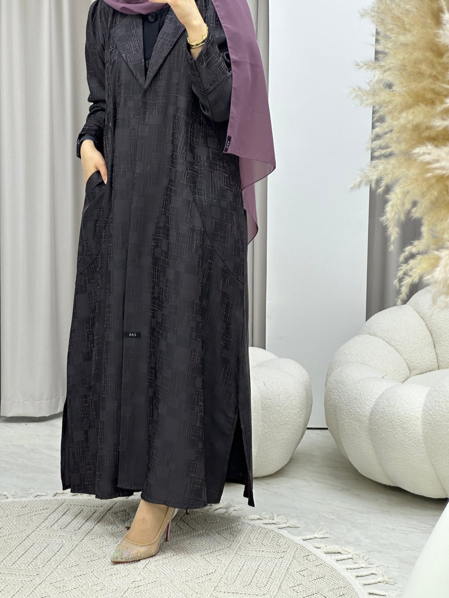 C Purple Coat Winter Abaya