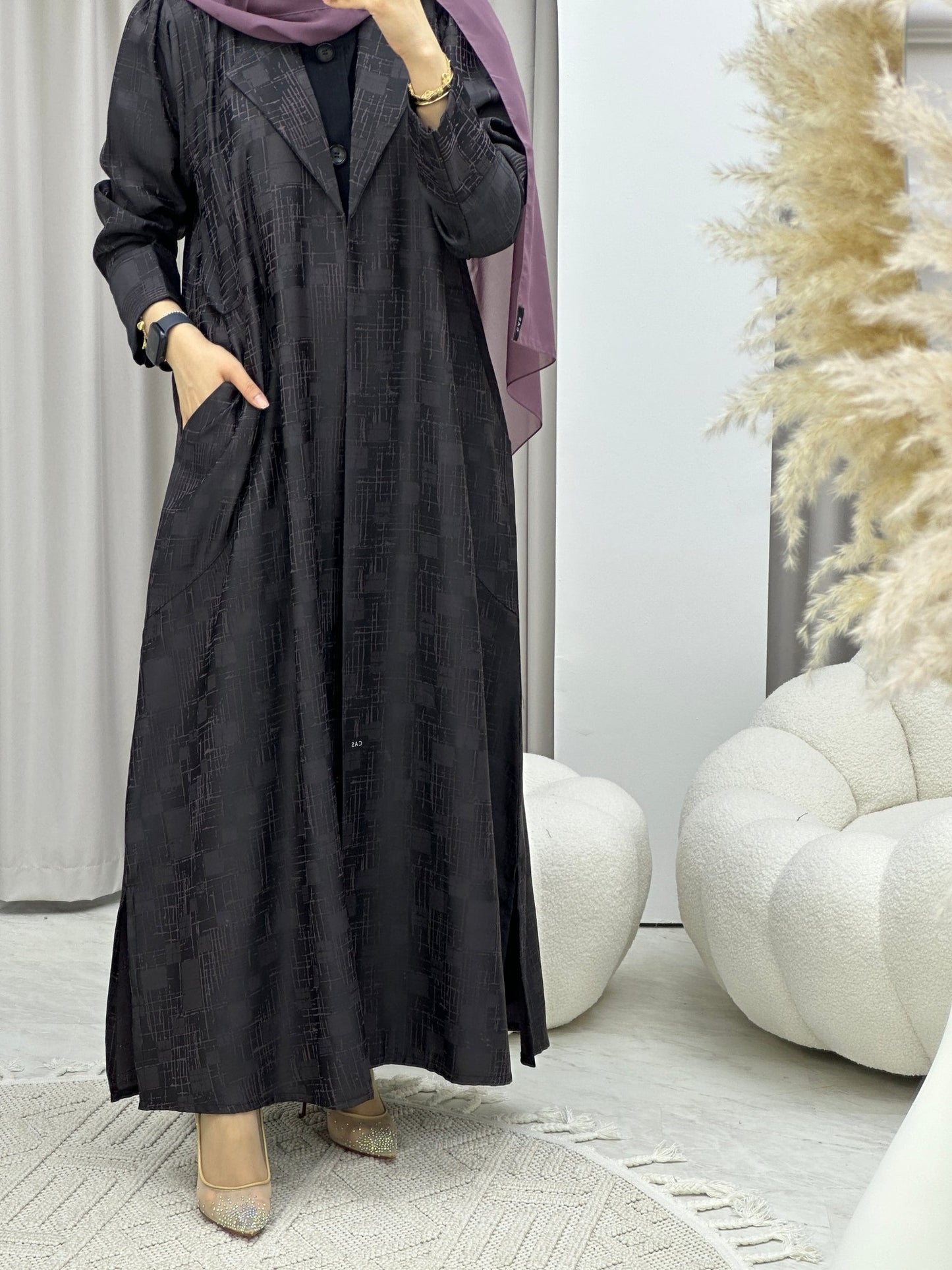 C Purple Coat Winter Abaya