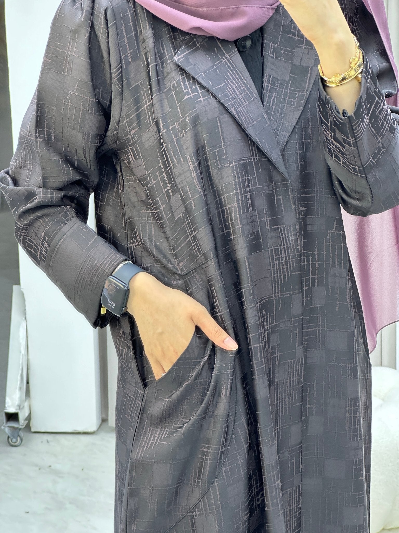 C Purple Coat Winter Abaya