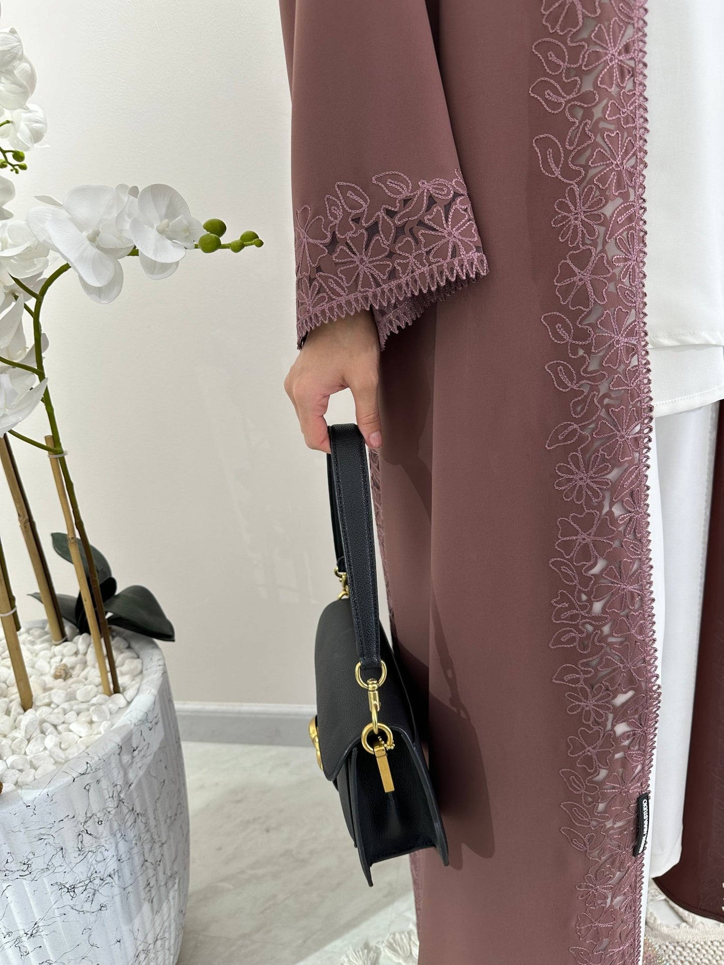 C Purple Floral Eid Abaya