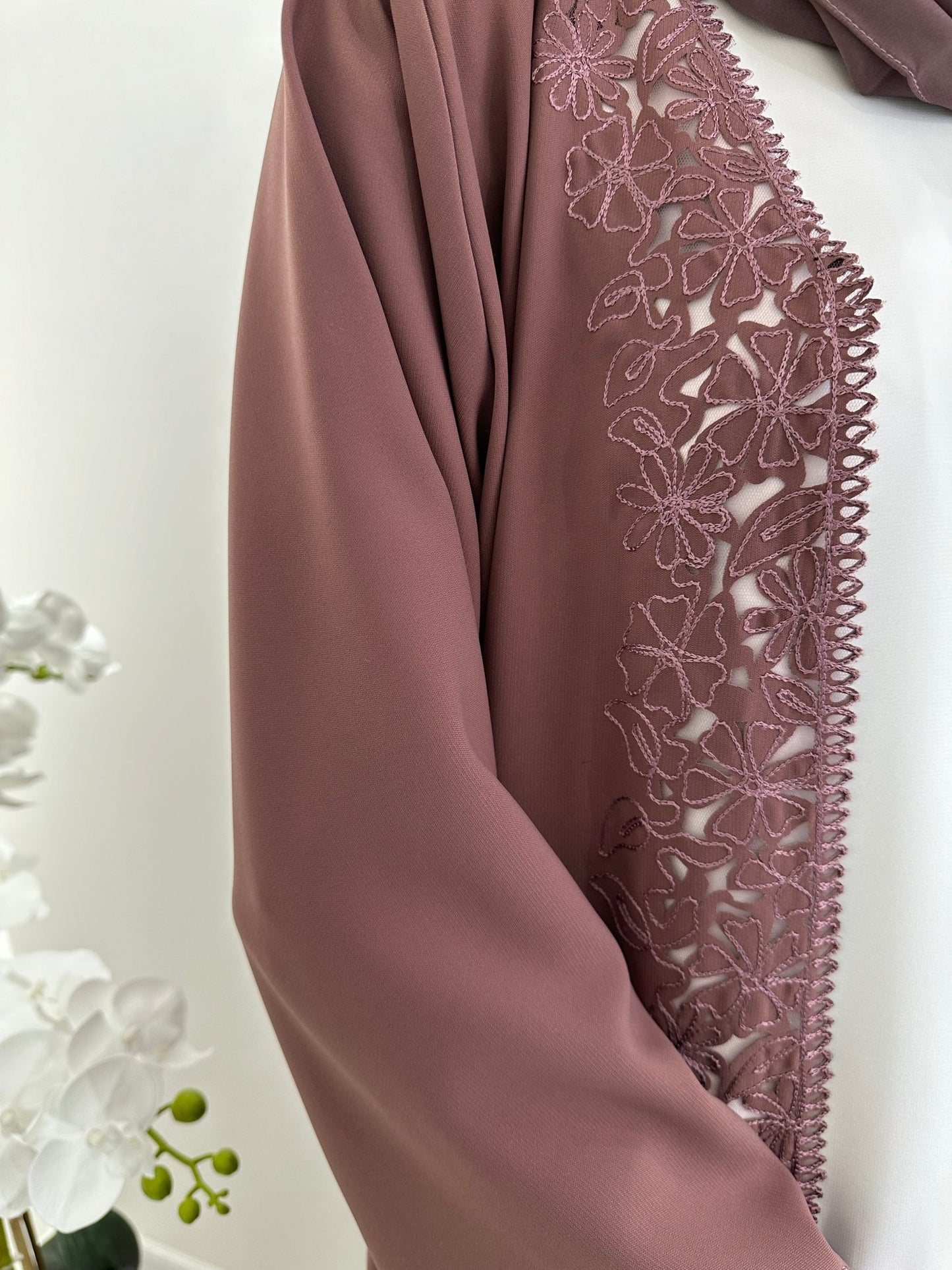 C Purple Floral Eid Abaya