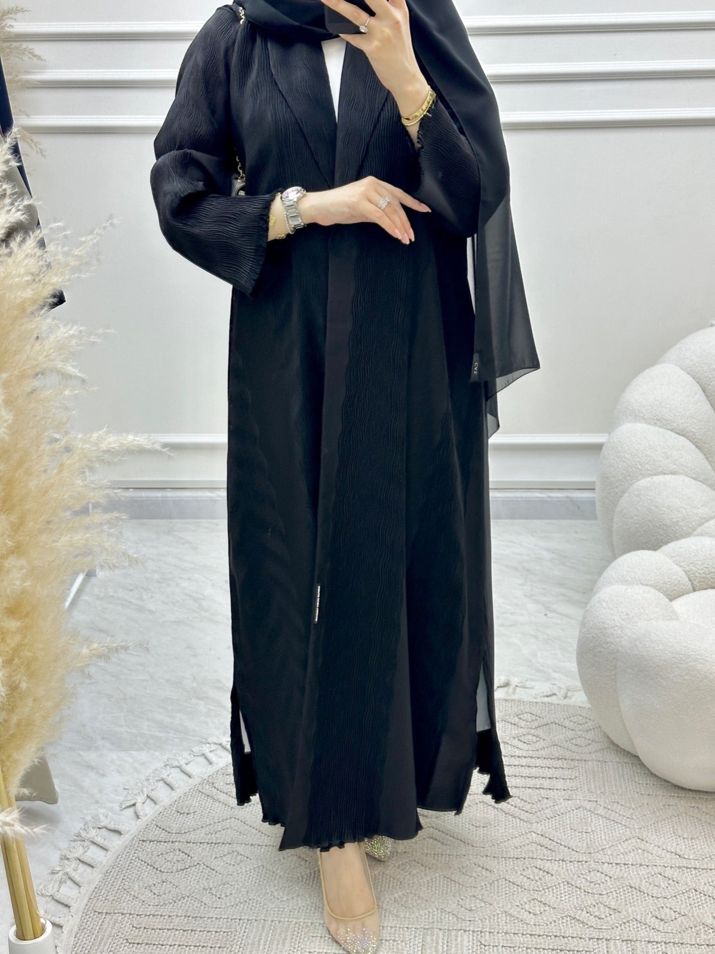 C Ramadan Black Eid Abaya Set 48