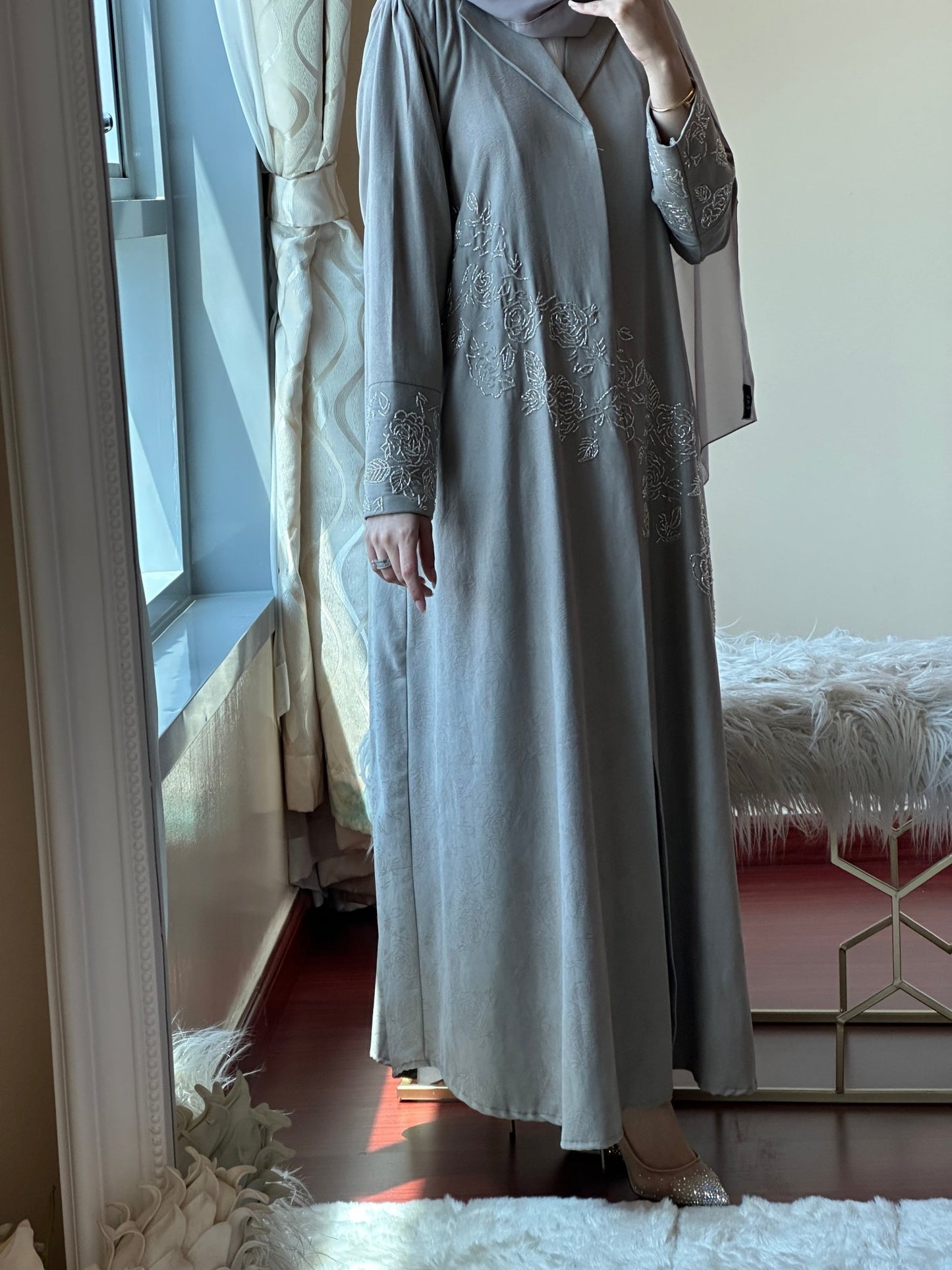 C - Ramadan - Eid - Beige - Abaya - 18