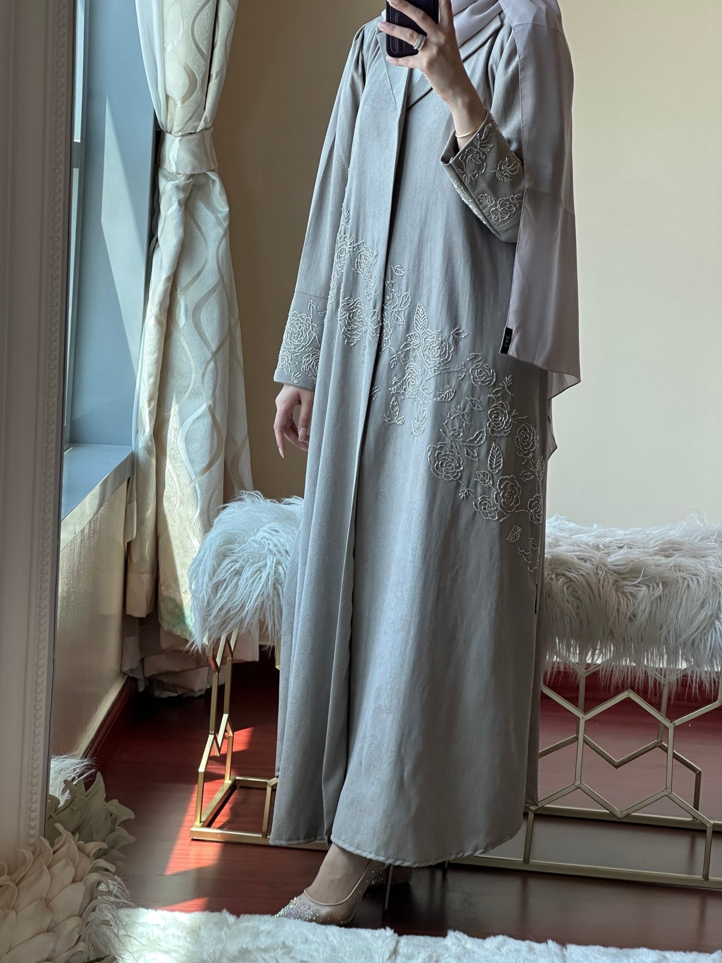 C - Ramadan - Eid - Beige - Abaya - 18