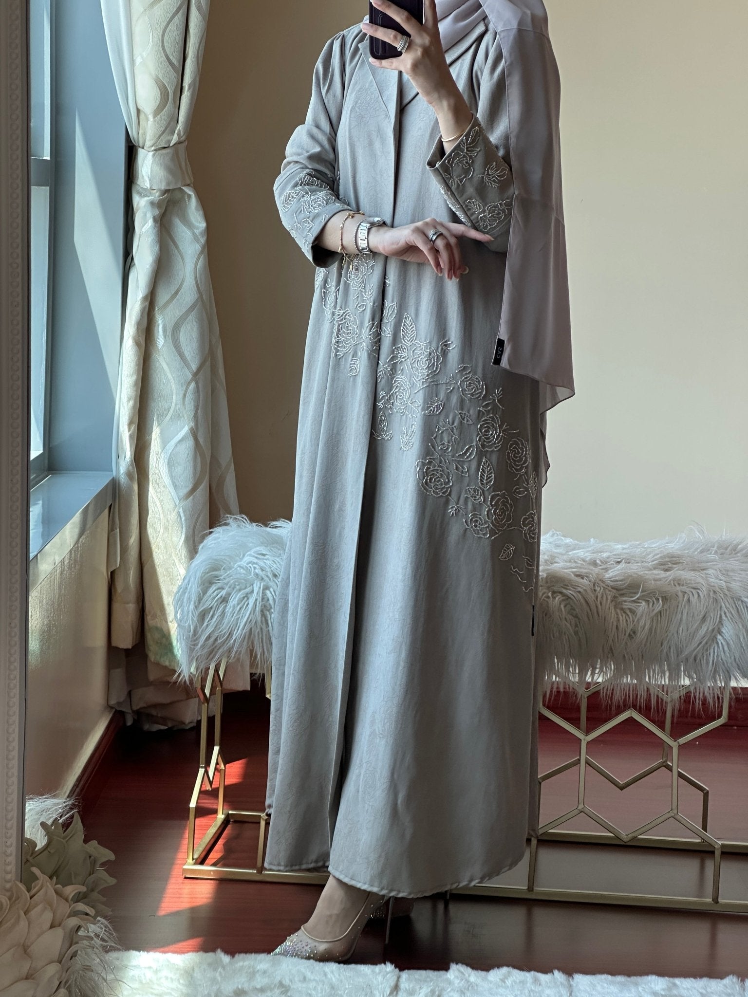 C - Ramadan - Eid - Beige - Abaya - 18