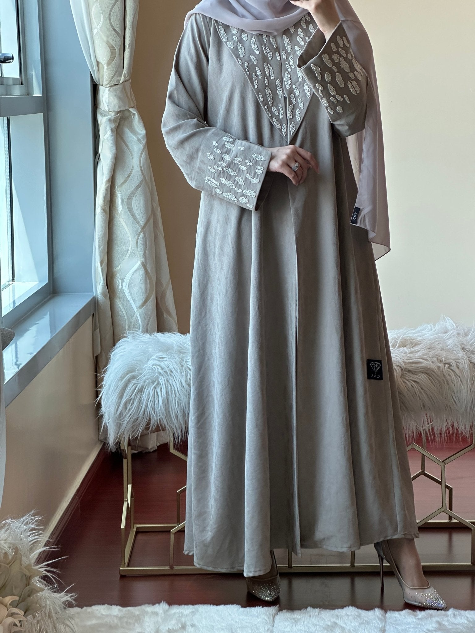 C - Ramadan - Eid - Beige - Abaya - 20