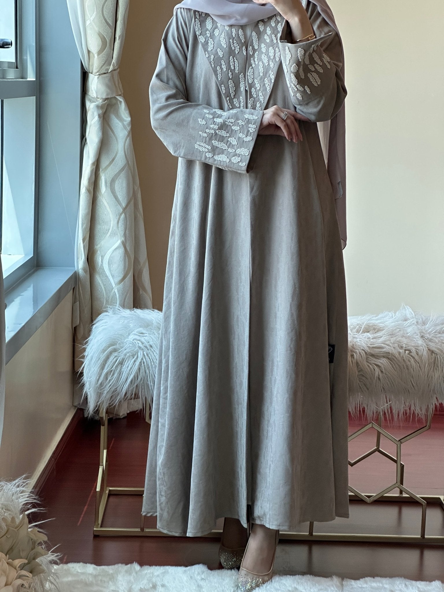 C - Ramadan - Eid - Beige - Abaya - 20