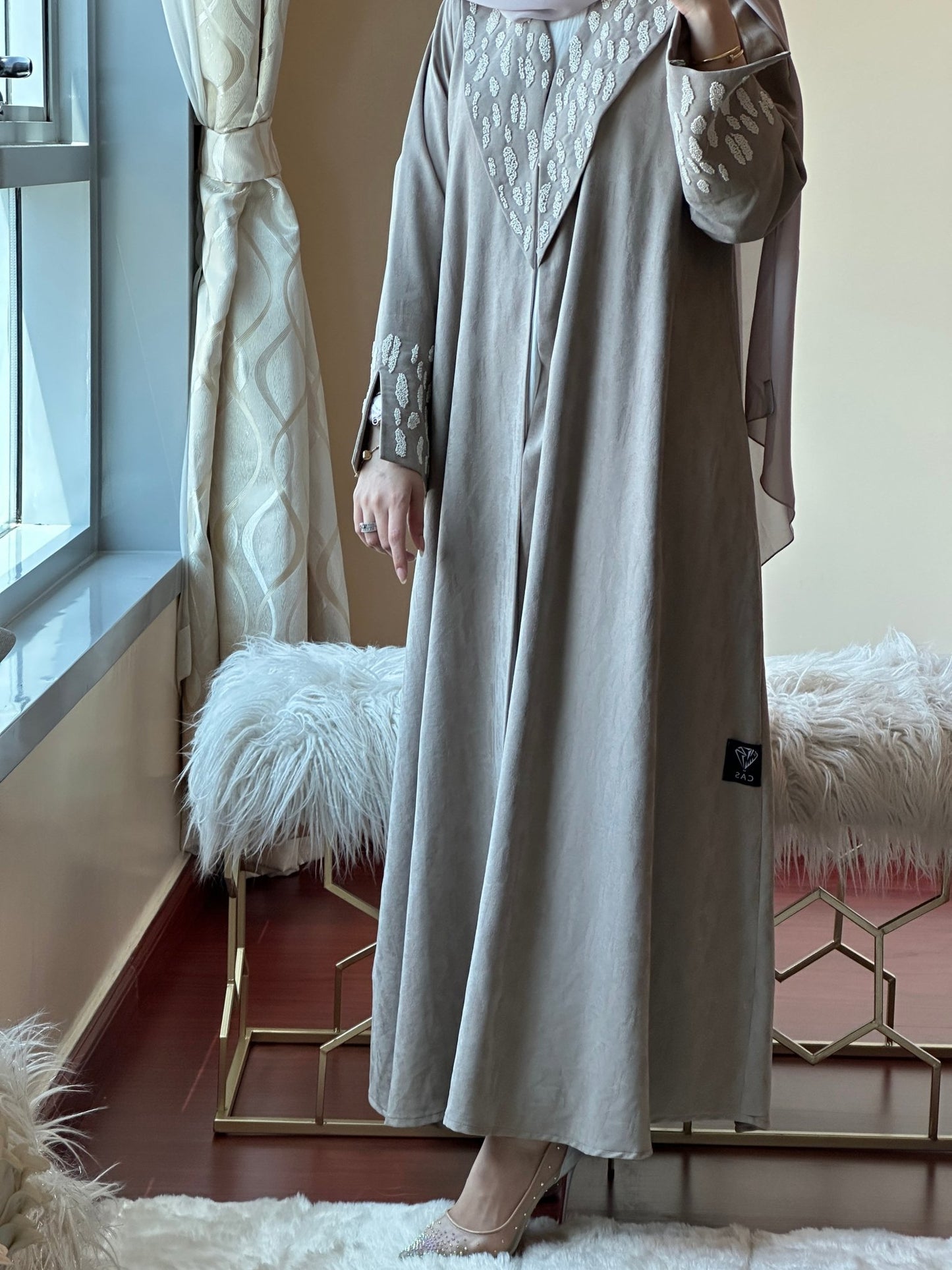 C - Ramadan - Eid - Beige - Abaya - 20