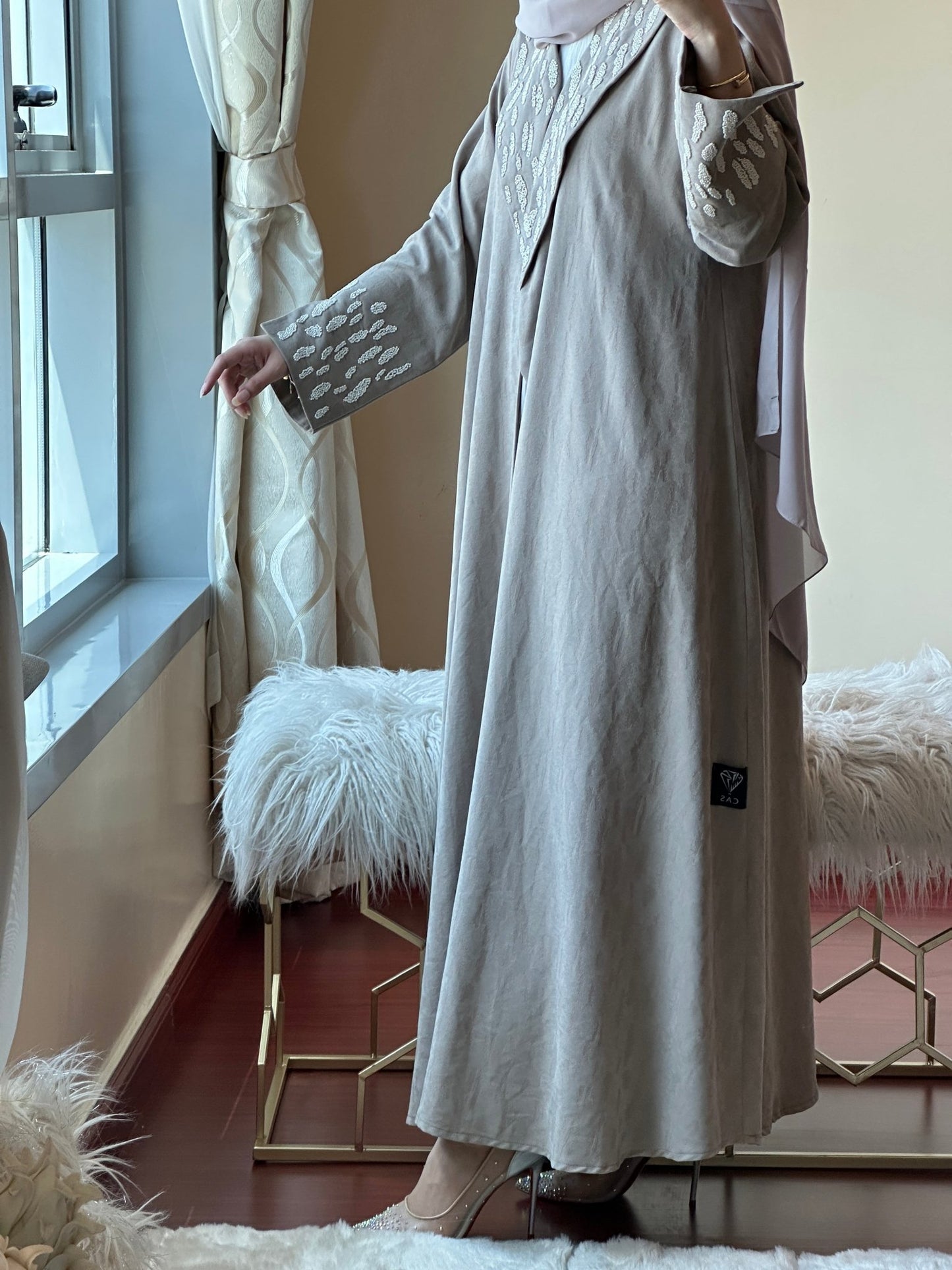 C - Ramadan - Eid - Beige - Abaya - 20