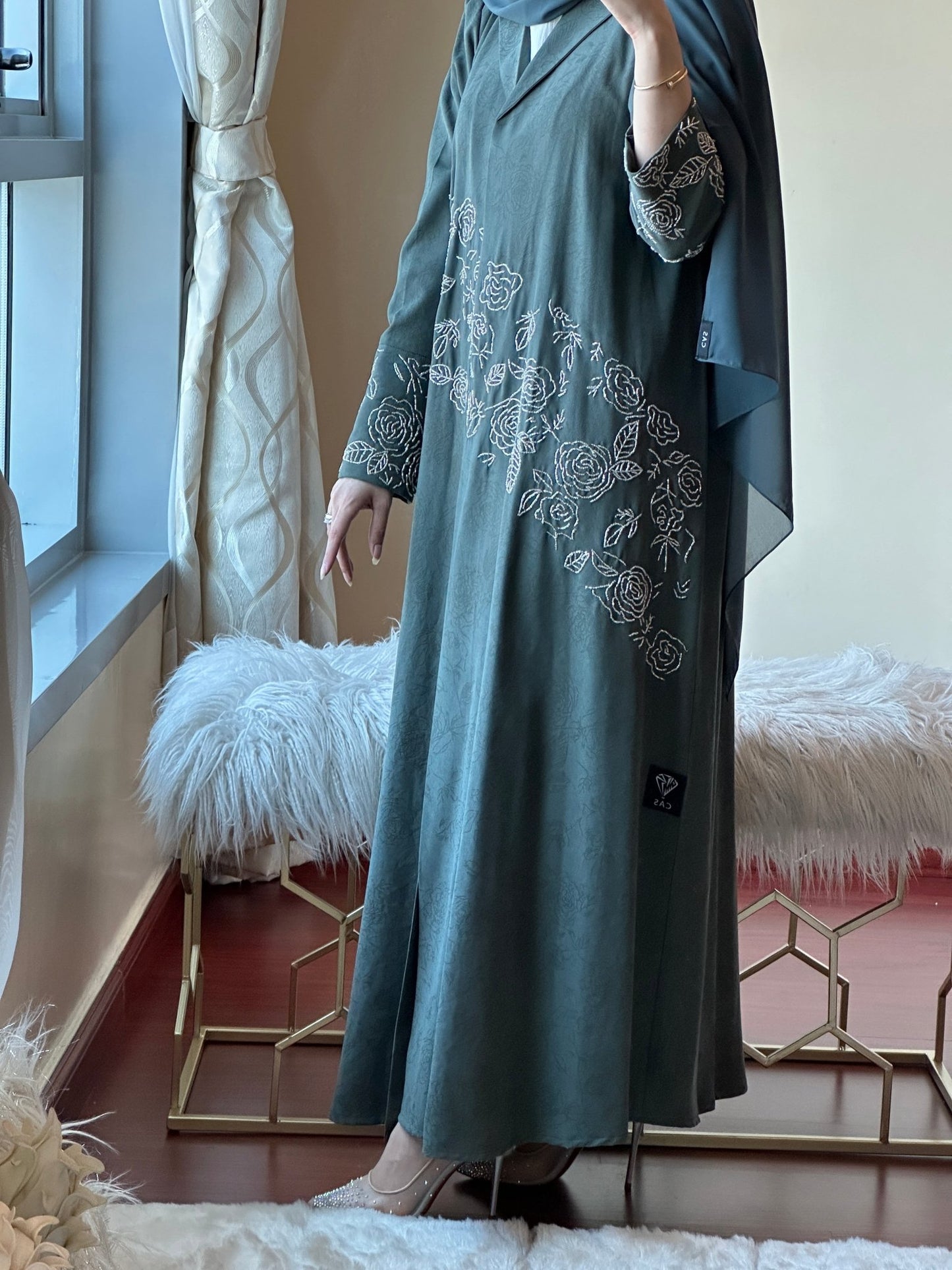 C - Ramadan - Eid - Green - Abaya - 18