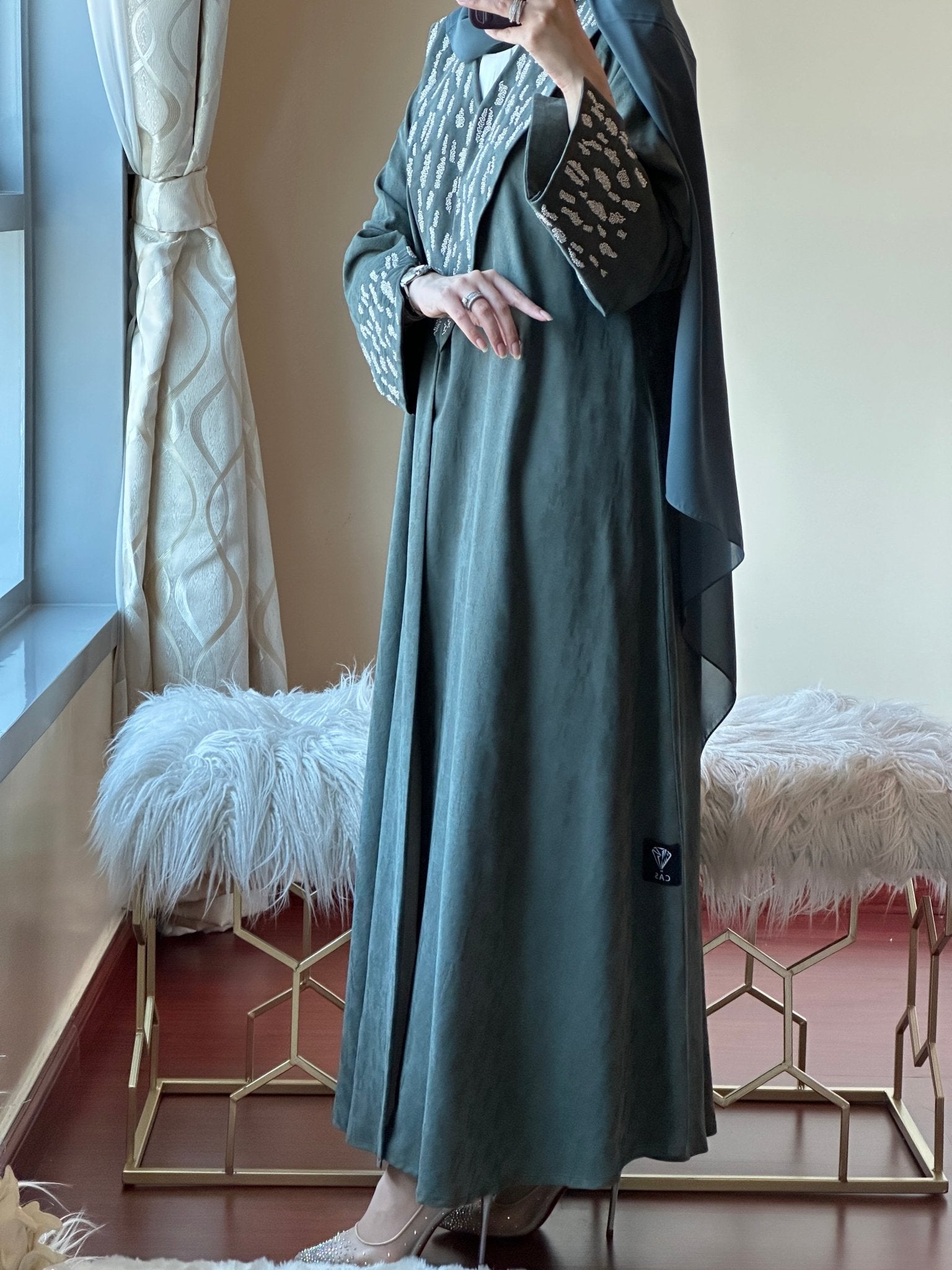 C - Ramadan - Eid - Green - Abaya - 20