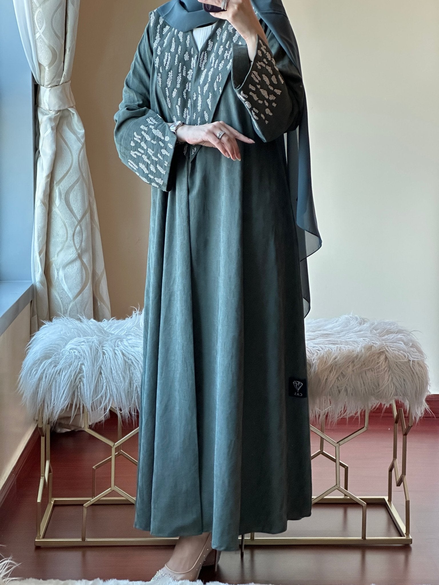 C - Ramadan - Eid - Green - Abaya - 20