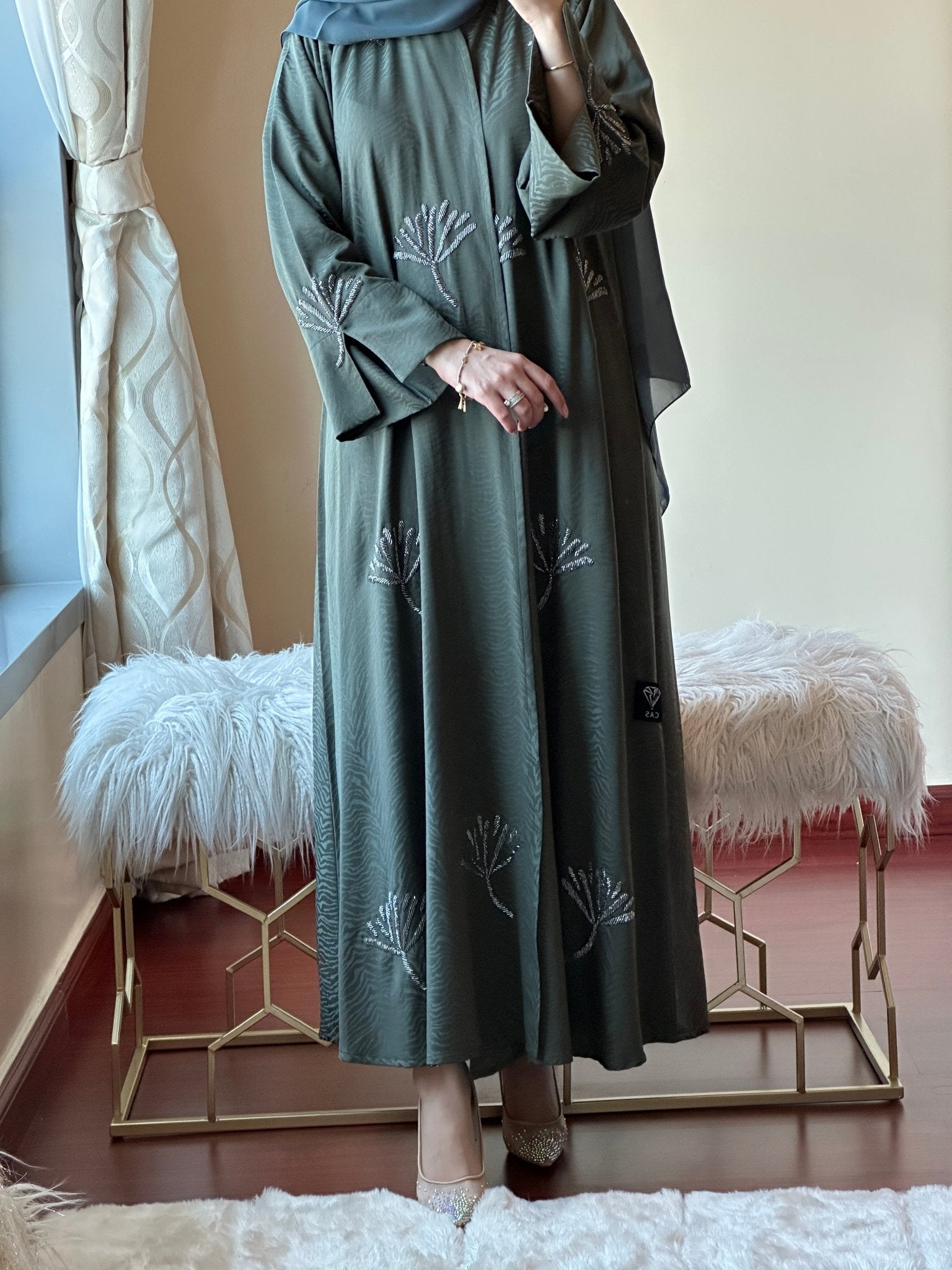 C - Ramadan - Eid - Green - Abaya - 25