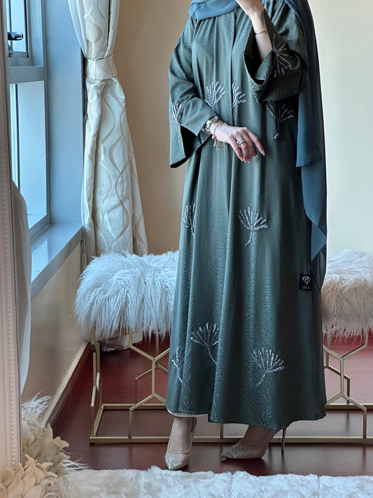 C - Ramadan - Eid - Green - Abaya - 25