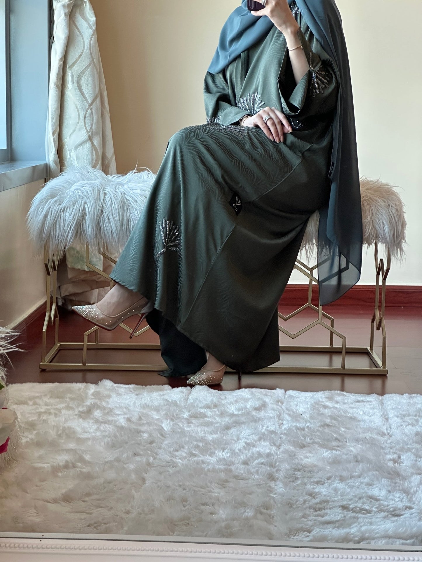 C - Ramadan - Eid - Green - Abaya - 25