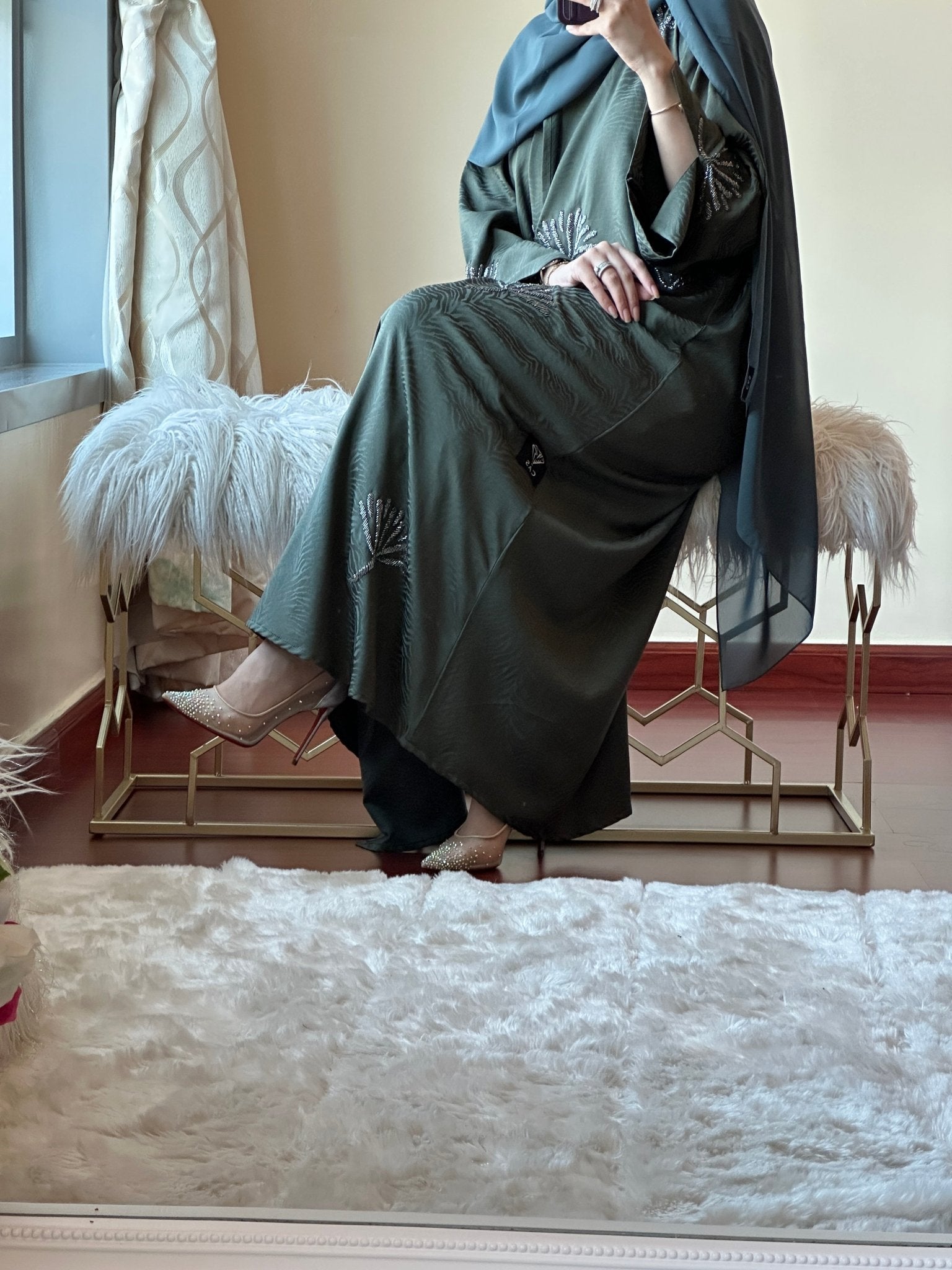 C - Ramadan - Eid - Green - Abaya - 25