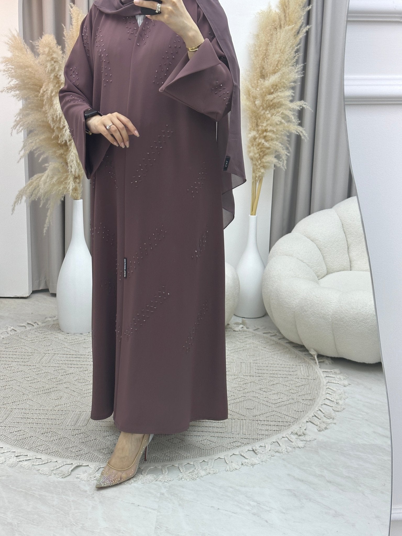 C Ramadan Purple Beads Eid Abaya