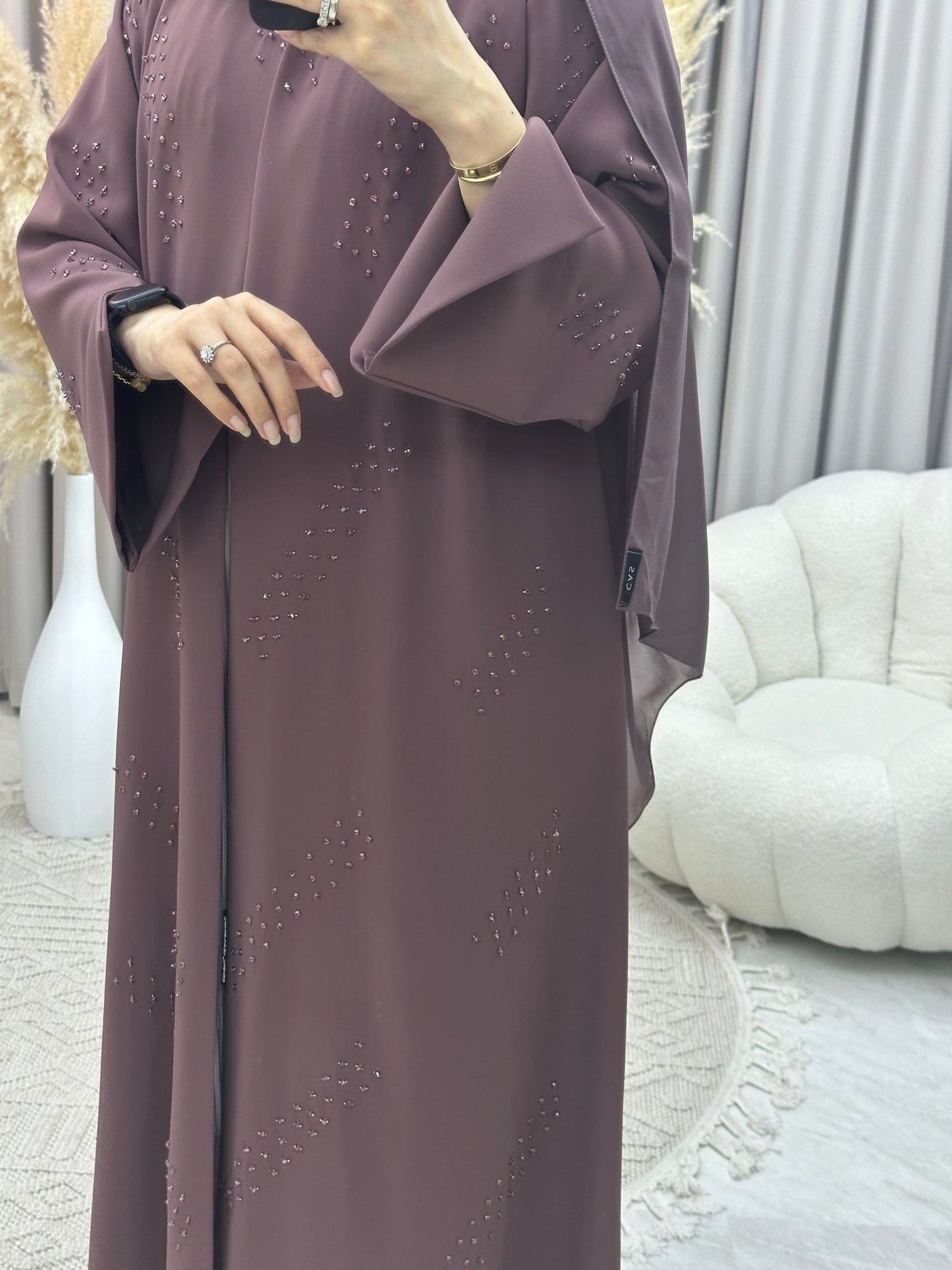 C Ramadan Purple Beads Eid Abaya