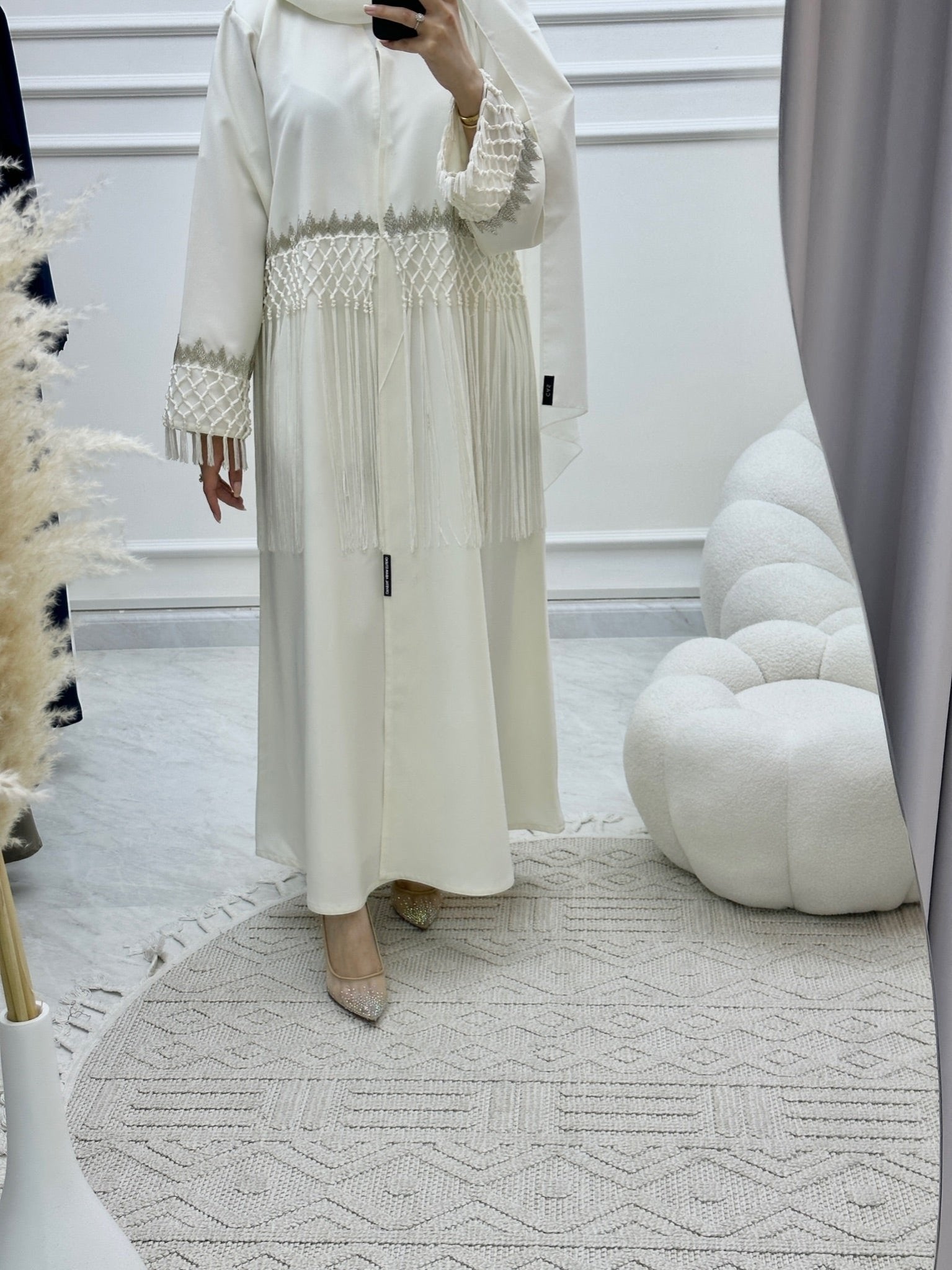 C Ramadan White Eid Abaya