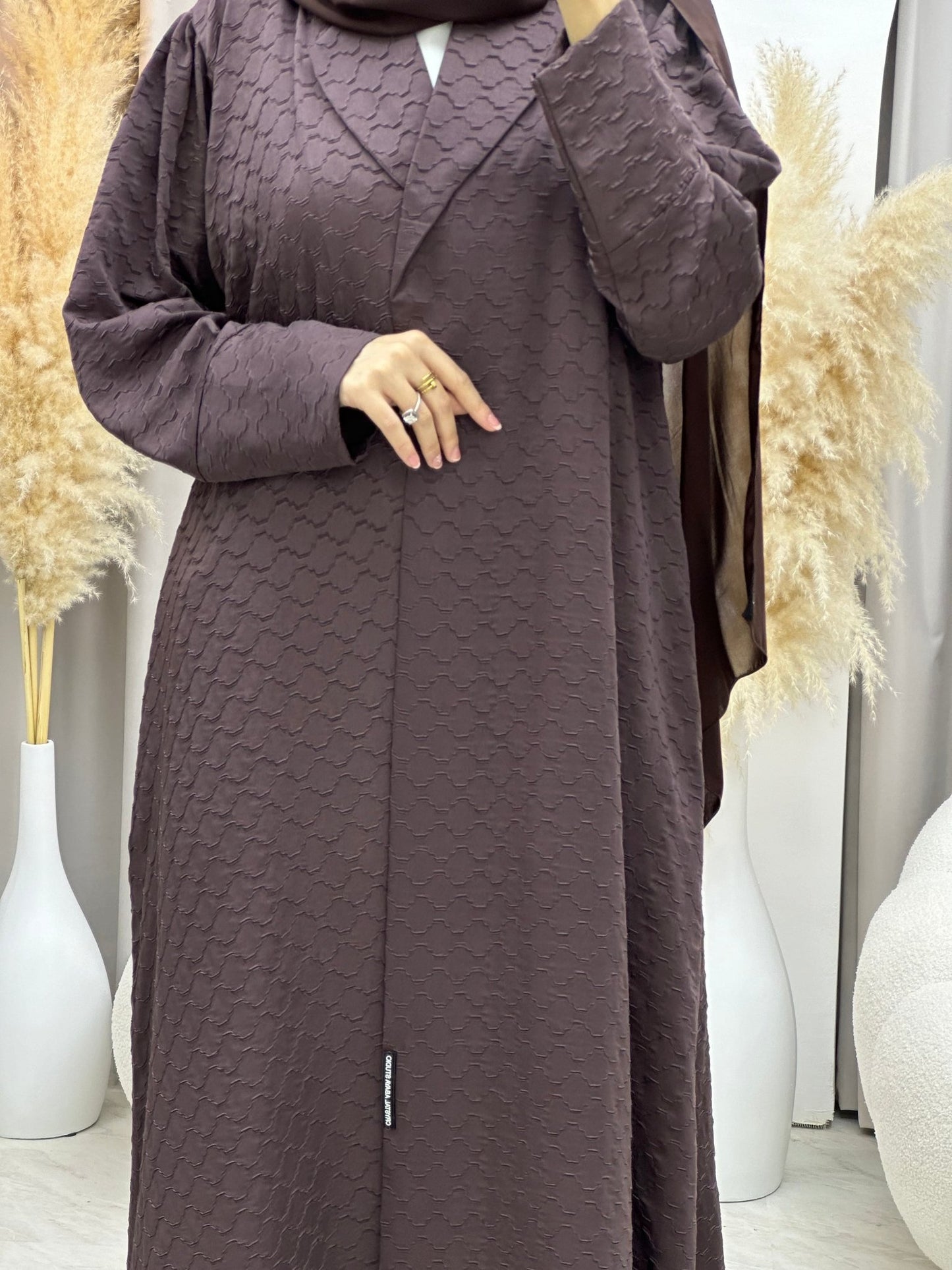 C RTW 0006 - 05 Brown Coat Silk Eid Abaya