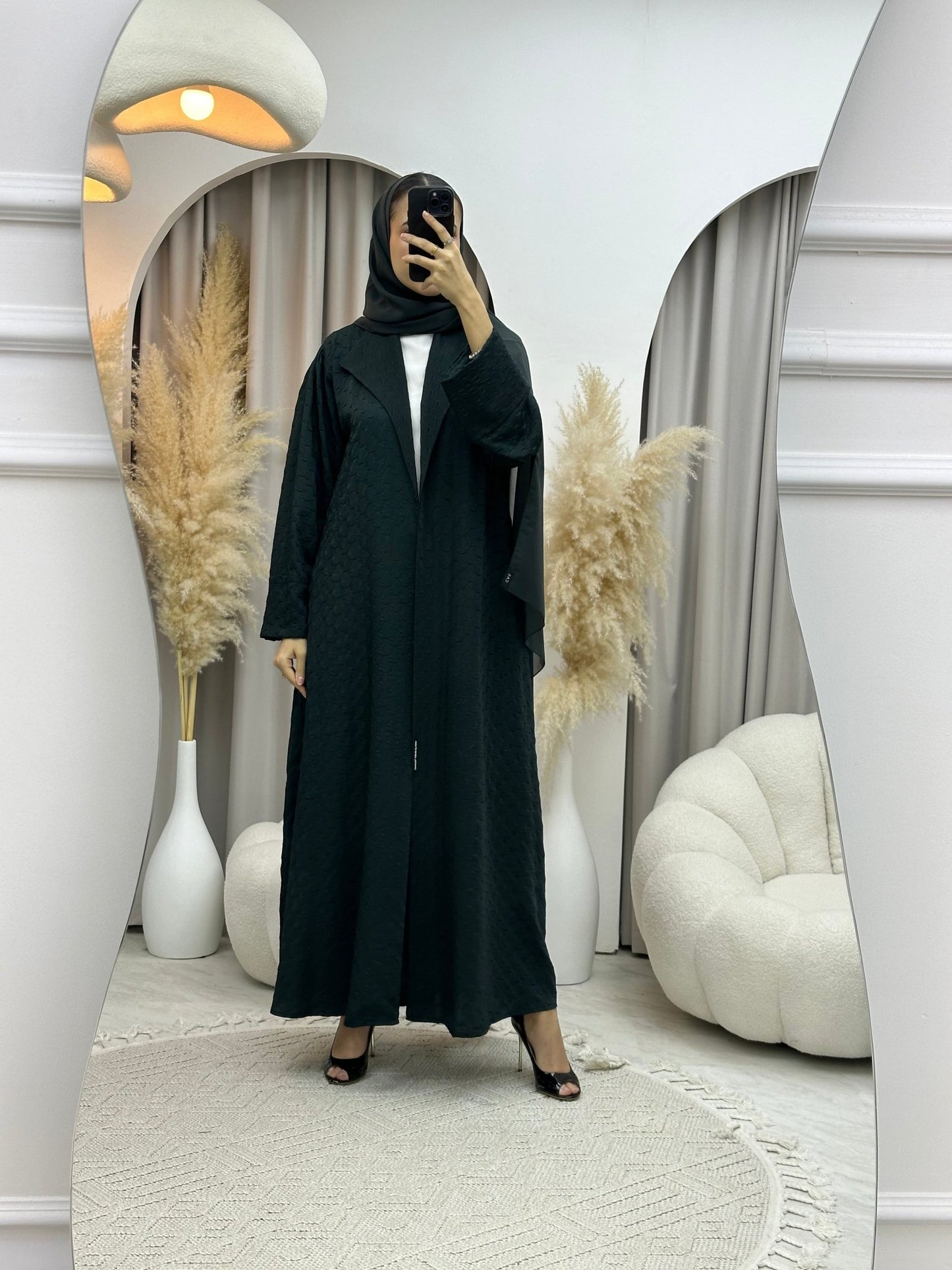 C RTW 0007 - 05 Green Coat Silk Eid Abaya 02