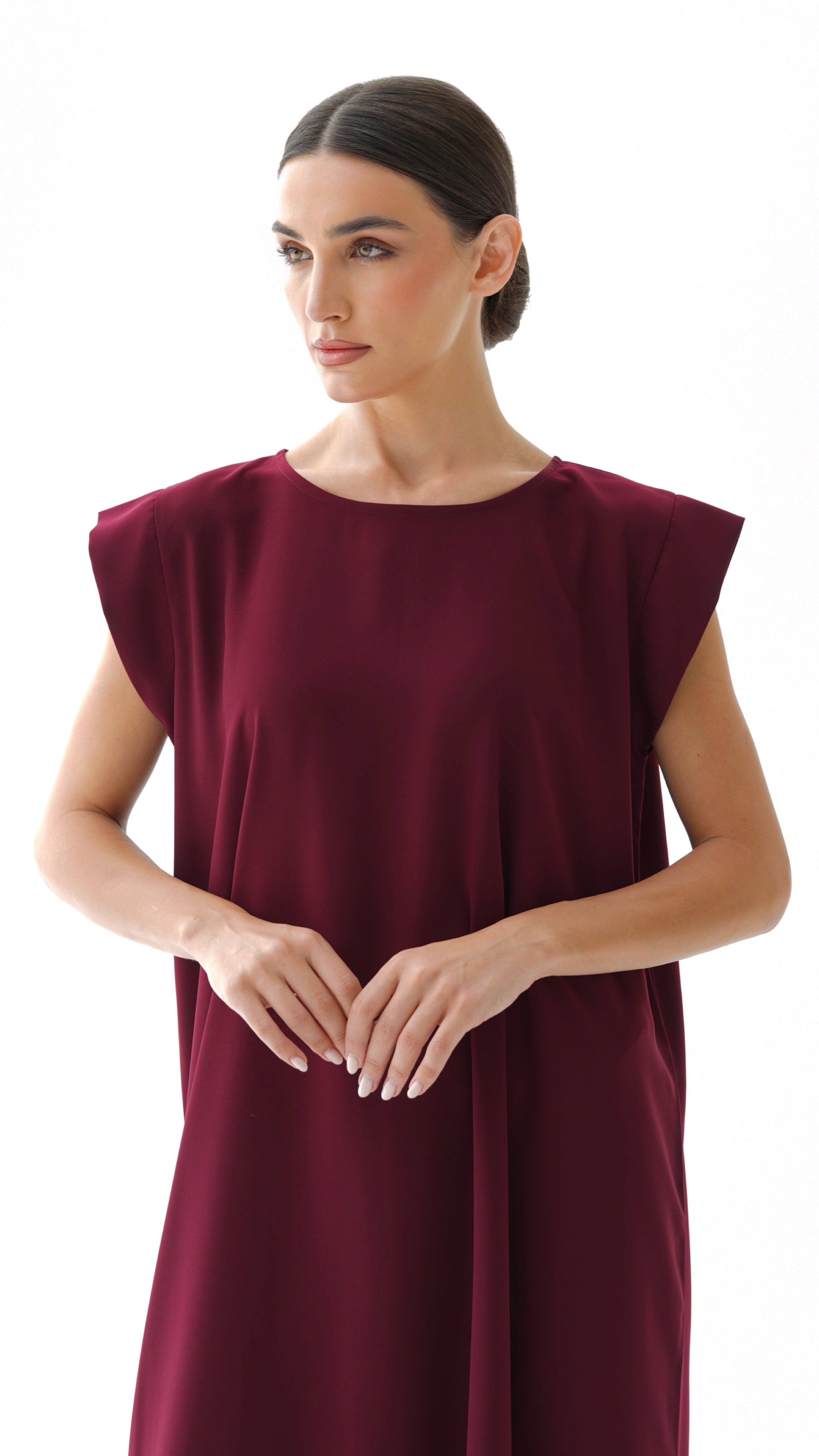 C RTW 005-01 Premium Maroon Under Abaya Dress