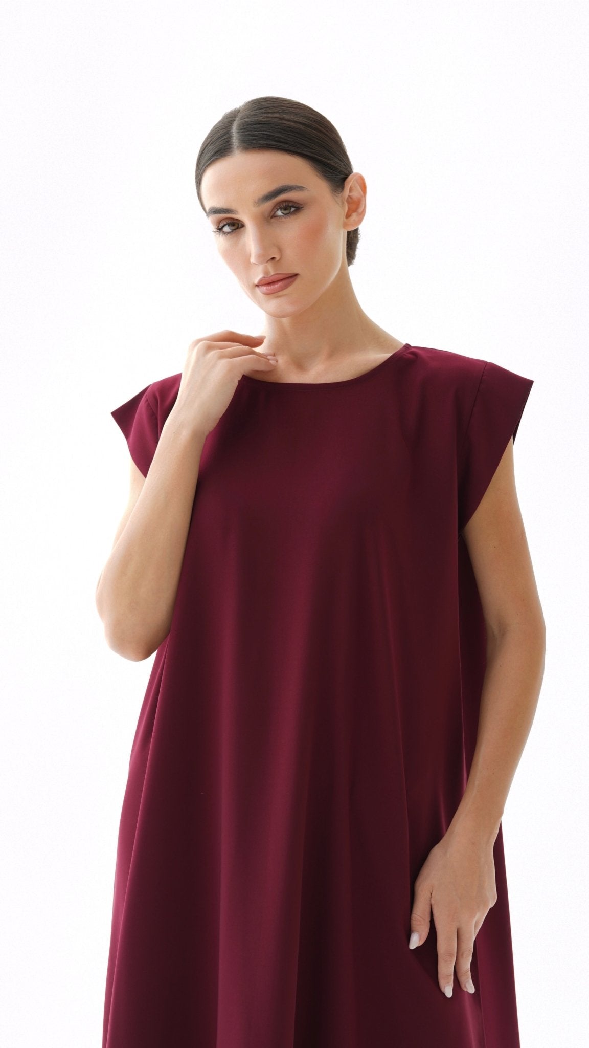 C RTW 005-01 Premium Maroon Under Abaya Dress