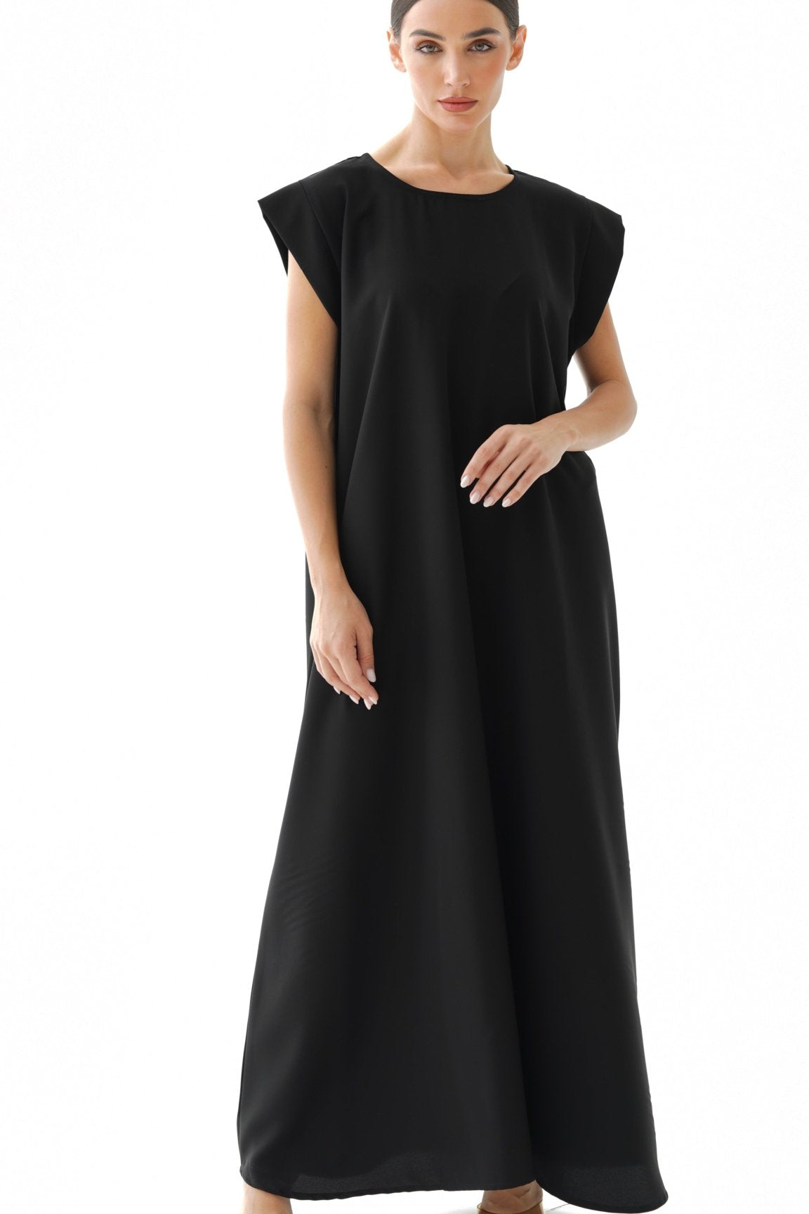 C RTW 005-04 Premium Black Under Abaya Dress