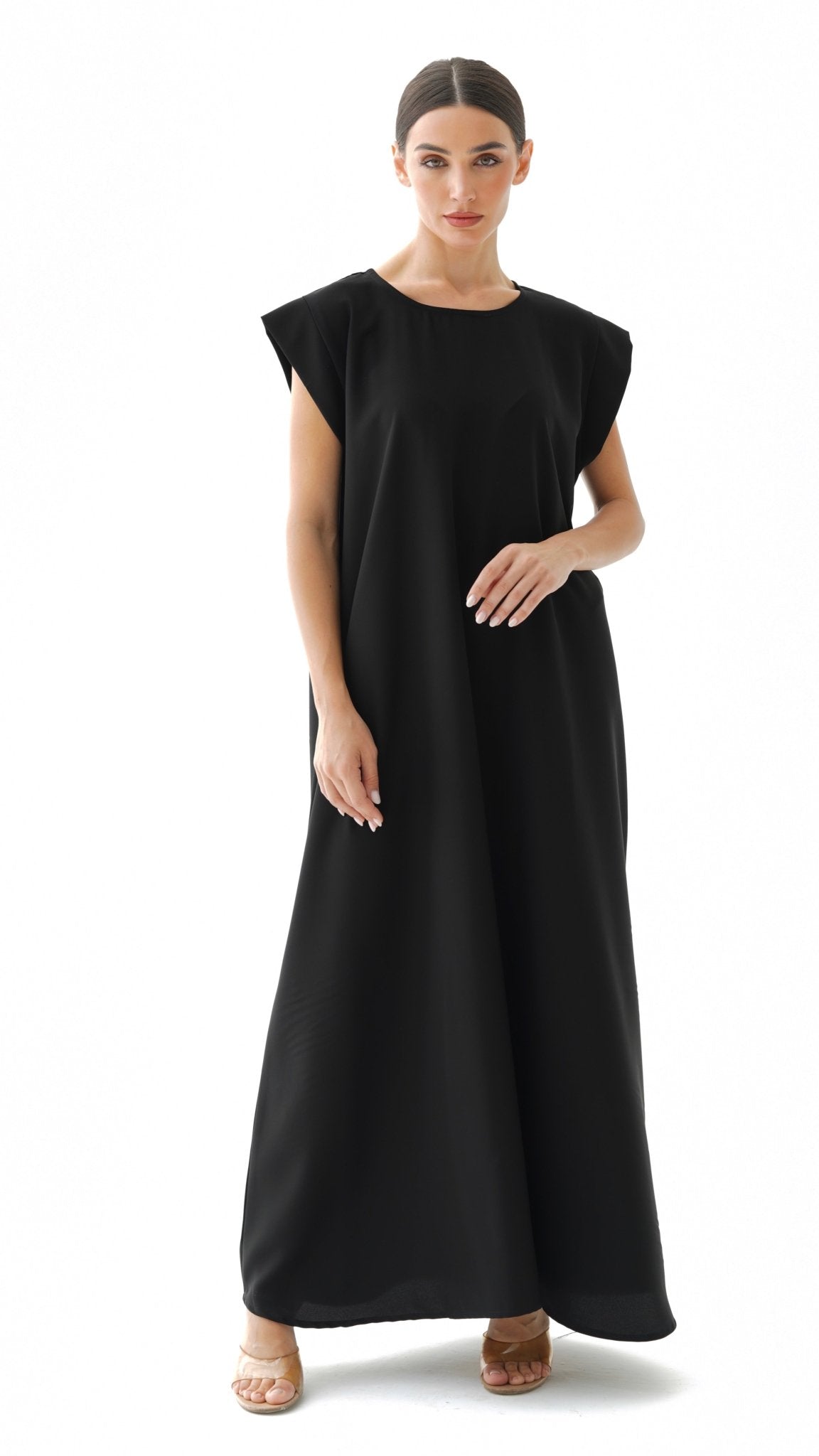 C RTW 005-04 Premium Black Under Abaya Dress