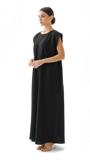 C RTW 005-04 Premium Black Under Abaya Dress