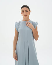 C RTW 006-02/4 Premium Sky Blue Pleated Under Abaya Dress