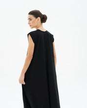 C RTW 006-03 Premium Black Pleated Under Abaya Dress