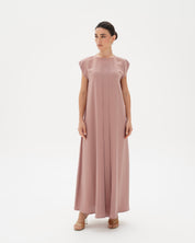 C RTW 006-07 Premium Pale Pink Pleated Under Abaya Dress