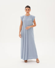 C RTW 006-10 Premium Powder Blue Pleated Under Abaya Dress