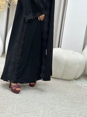 C RTW 0094 Black Lace Abaya