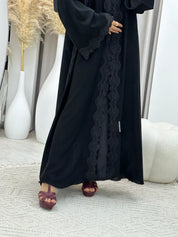 C RTW 0094 Black Lace Abaya