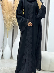 C RTW 0094 Black Lace Abaya