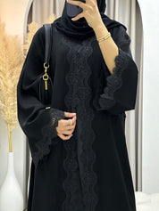 C RTW 0094 Black Lace Abaya