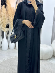 C RTW 0094 Black Lace Abaya
