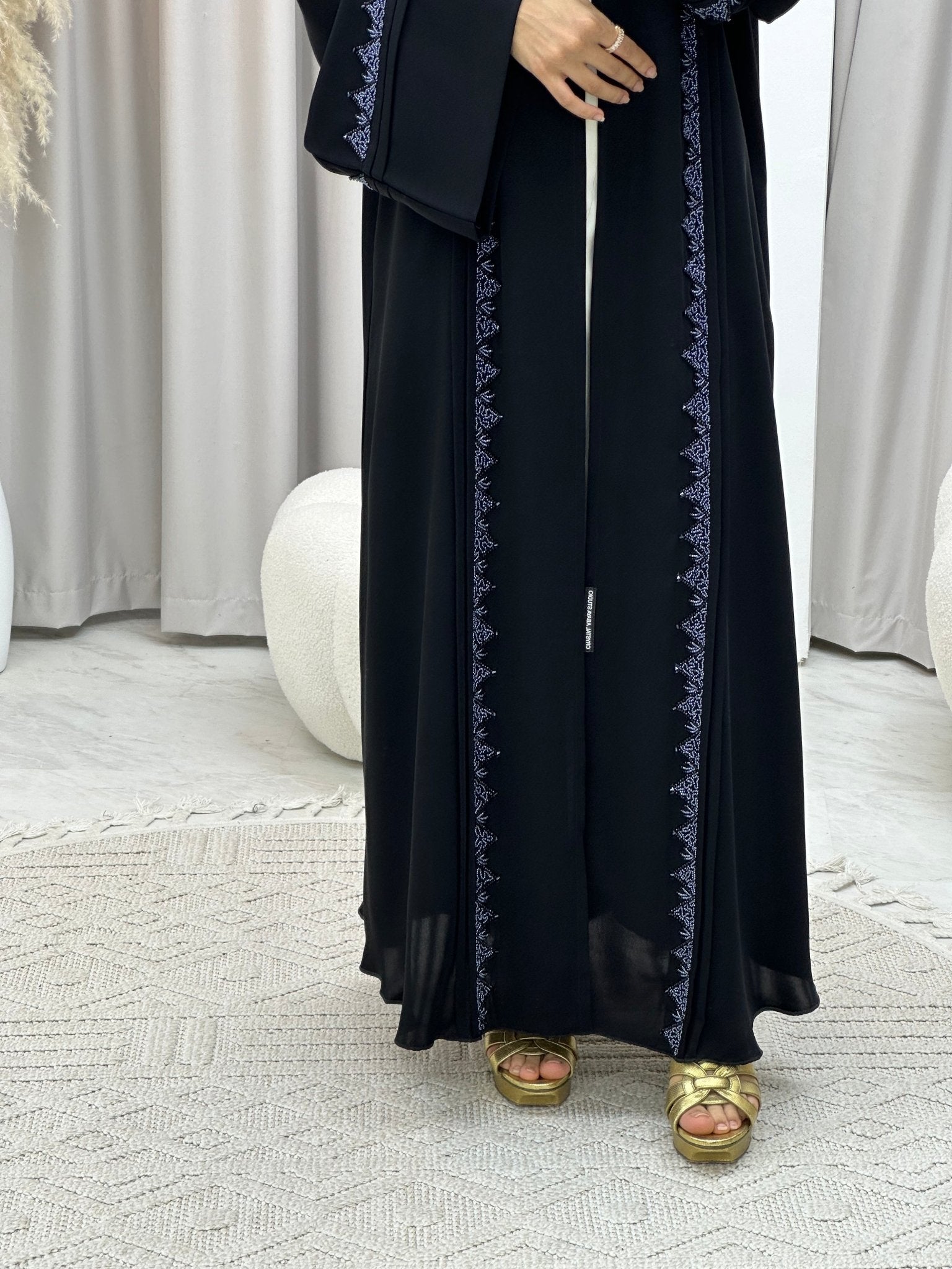 C RTW 0121 Blue Black Abaya