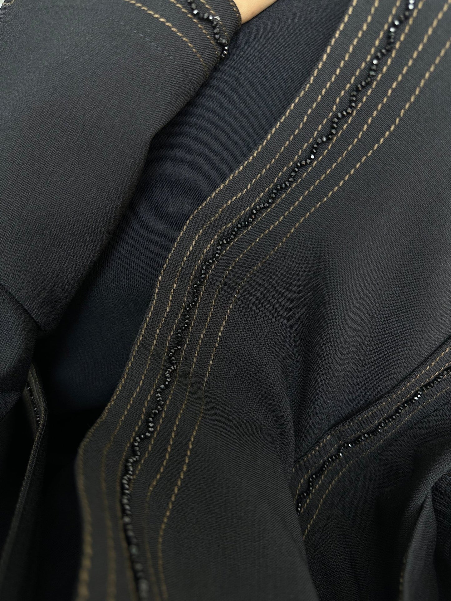 C RTW 0128 Black Beaded Abaya