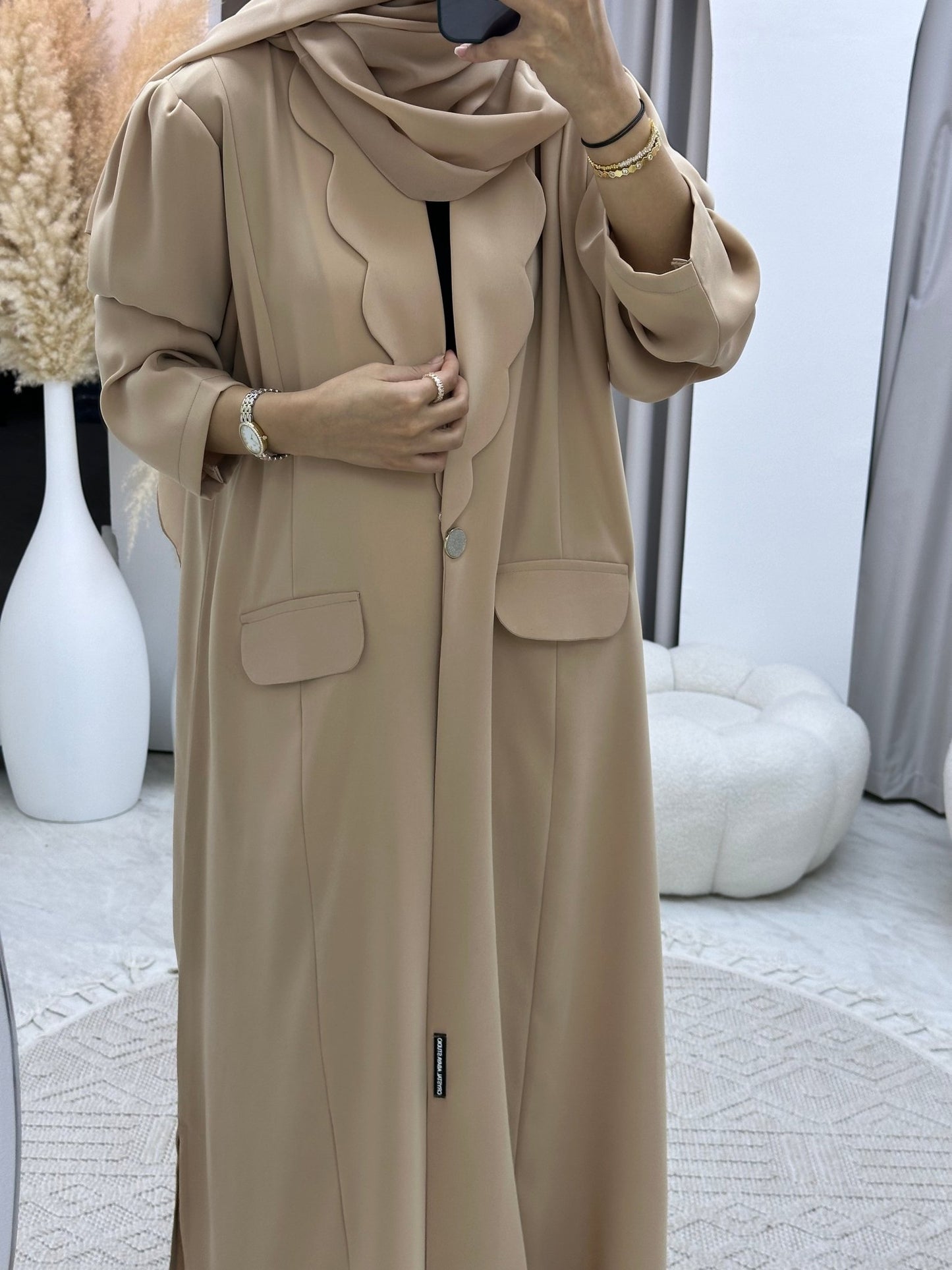 C RTW 0133 - 02 Cream Coat Abaya