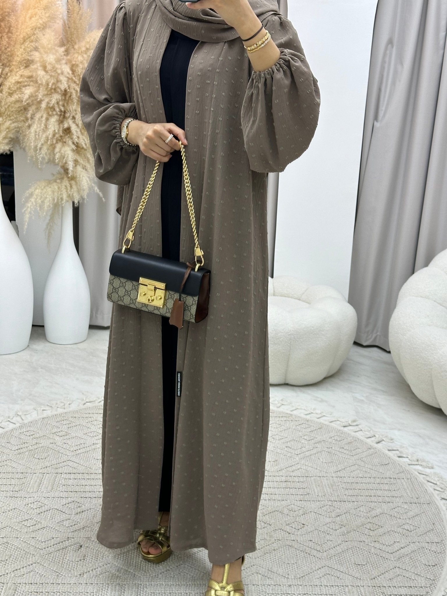 C RTW 0134 - 01 Tan Dots Abaya